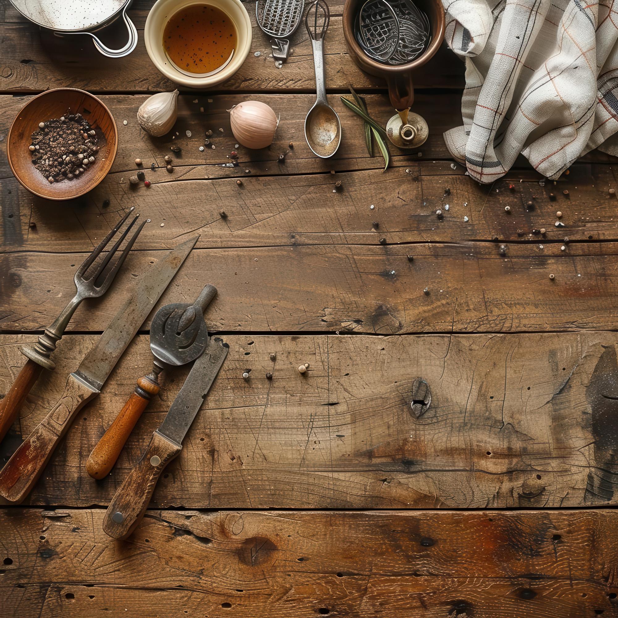 Laboratorio di cucina locale con attrezzi tradizionali
